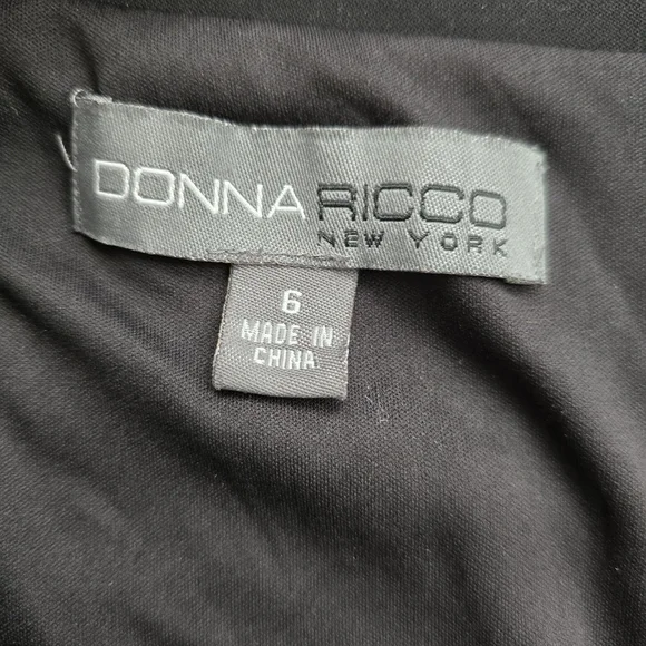 Donna Ricco Black Beaded Waist Sheath Dress Size 6 - Picture 10 of 12